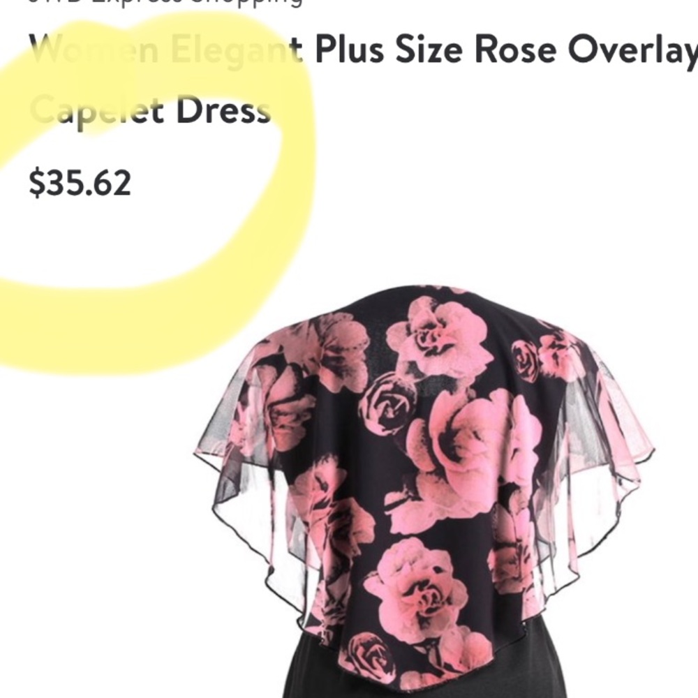 Women’s Elegant Rose Overlay Capelet Dress !! - Picture 11 of 12